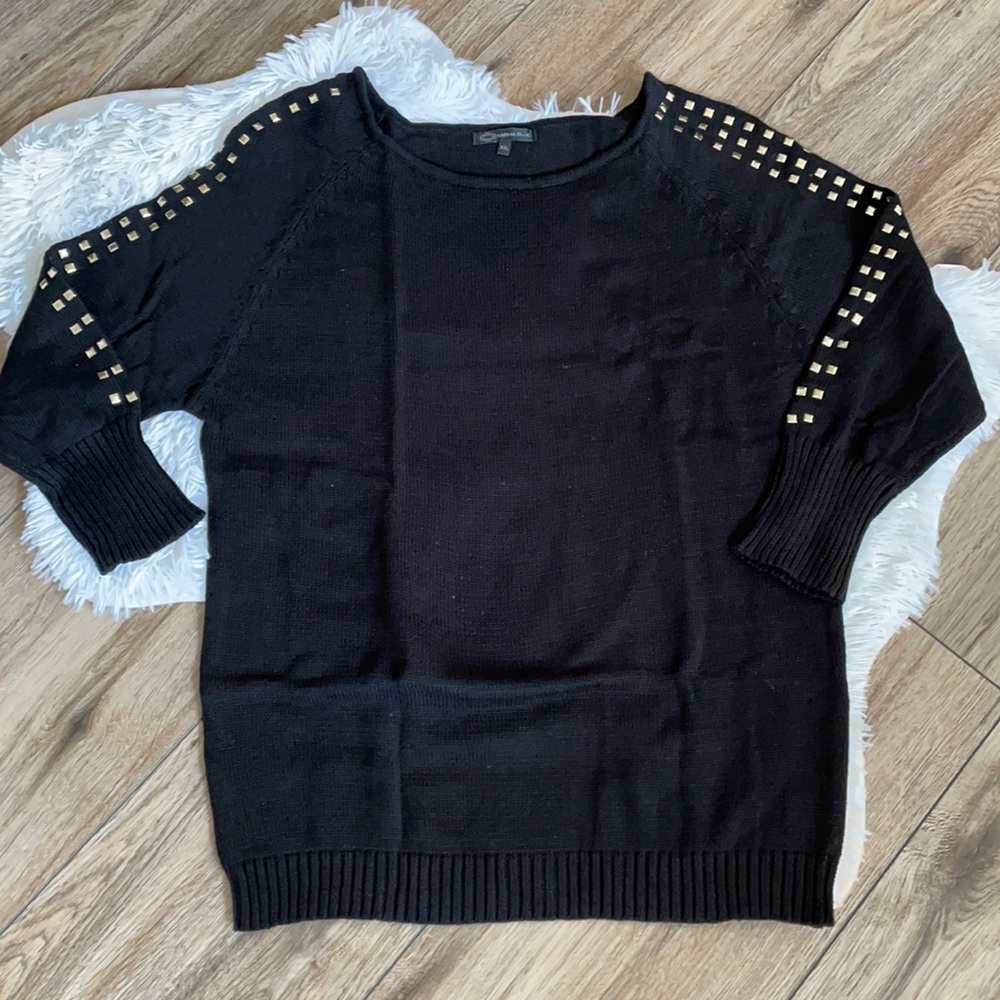 NIB Karma Blue Womens Black Studded Sweater XXL
